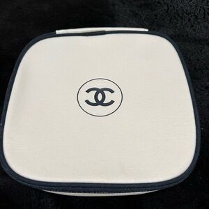 Chanel Cream and Black Cosmetic Pouch